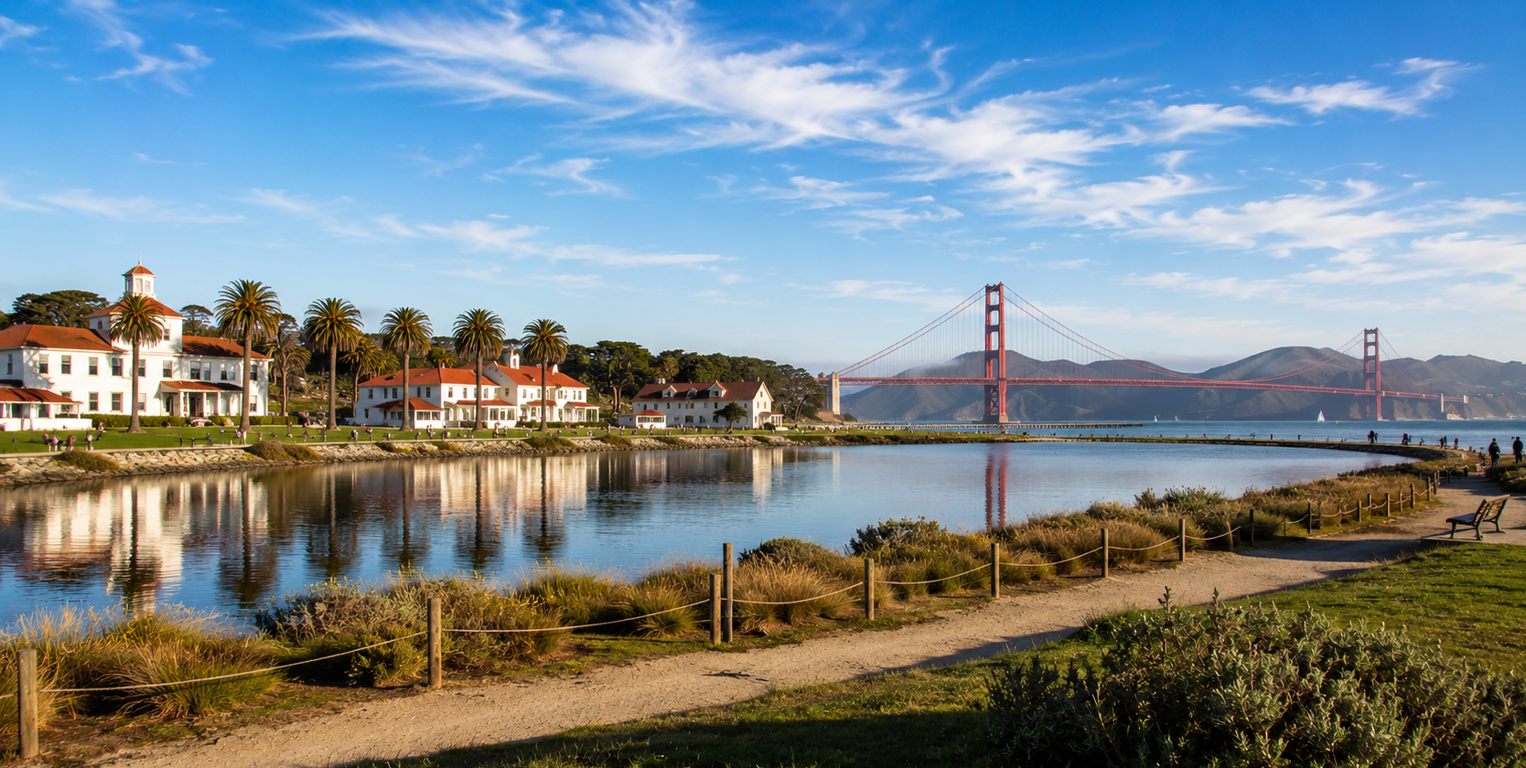 Daytime Crissy Field and the Golden Gate
